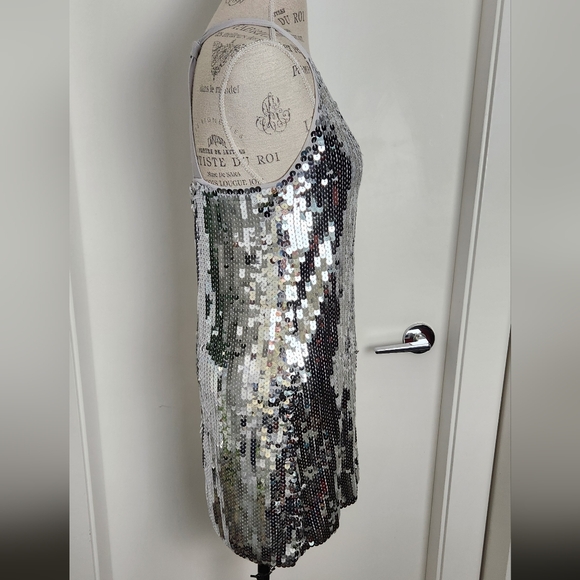 Vintage Silver Sequin Party Dress - Picture 3 of 11